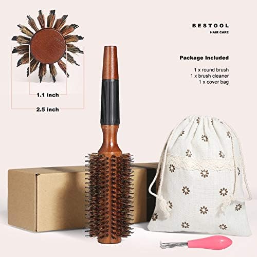 BESTOOL Round Brush for Drying, Boar Bristle Hair Brush, Large Round Style Brush for Women and Men, Smoothing, Curling, Adding Shine (2.5 Inch) - Image 6