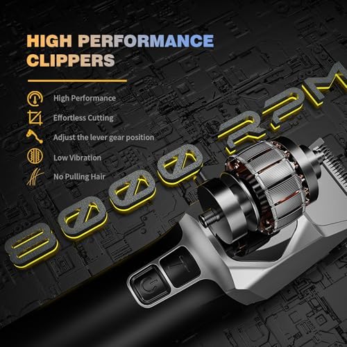 ANGFAN Cordless Hair Clippers for Men 8000RPM 5-Speed 440C Oxide Blades - Image 2