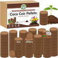 Halatool 200 Pcs 30mm Compressed Coco Coir Pellets, Seed Starter Soil by HALATOOL