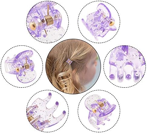 YOHAMA 36Pcs Glitter Mini Hair Claw Clips Kid Adult Strong Hold Bangs Clips - Image 3
