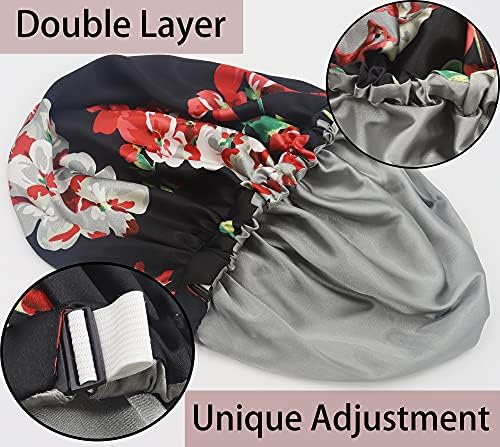 Satin Bonnet Silk Sleep Cap,Hair Bonnet for Braids Curly Hair - Image 2