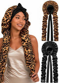 Double Layer Slik Like Satin Bonnet, 33-43" XXL Bonnet for Braids Long Hair by Kemispary