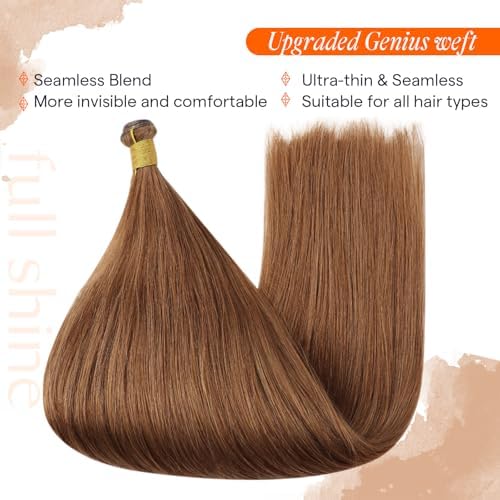 Full Shine Genius Weft Hair Extensions Human Hair for Party 22 Inch 80g - Image 5