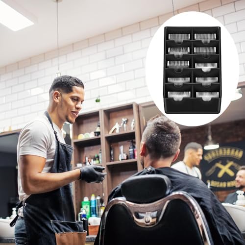 4 Pack Black Clipper Blade Holder 10 Slot Clipper Razor Blade Rack Storage Tray Caddy Grooming and Barber Holder Organizer Case and Stylist Station Accessories - Image 5
