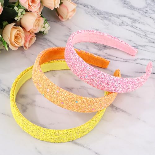 Headbands for Girls, 3 Pack Sparkly Glitter Toddler Girls Headbands - Image 7