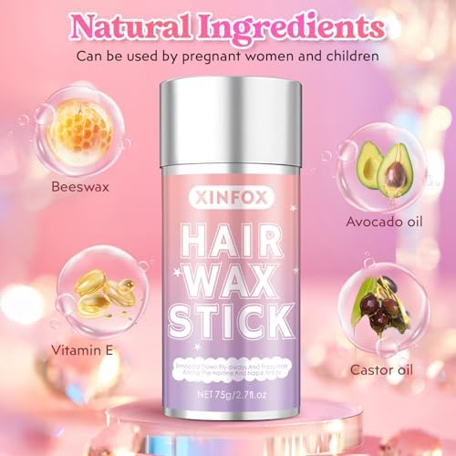 Hair Wax Stick, Slick Back Hair Brush, Wax Stick for Flyaways, Rat Tail Comb Edge Brush Styling Tool Set Accessories for Women Girls(Black) - Image 6
