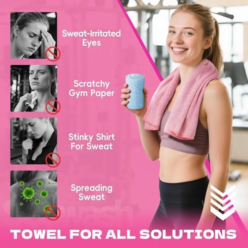 Microfiber Gym Towels for Showering Working Out Quick Dry Negative ions Large Middle Small Sizes Lightweight Gym Towel for Men Women Tennis Sports Towels for Body Hot Yoga Fitness Essentials - Image 3