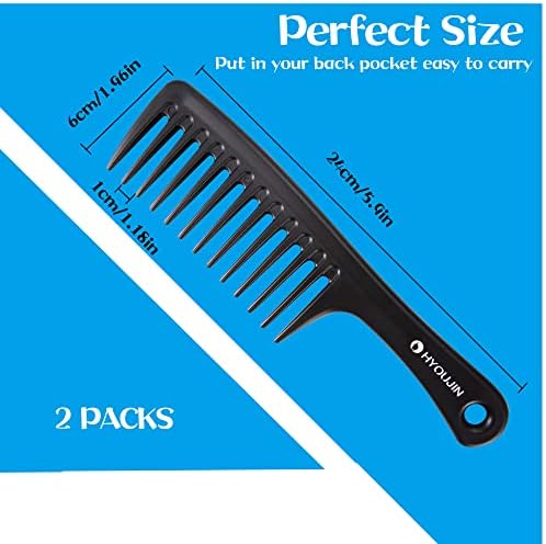 HYOUJIN Two Set Large Wide Tooth Comb Detangling Wet or Dry Combs for Shower, Hair Styling Brush for Natural, Curly, Long Hair for Women and Men - Image 4