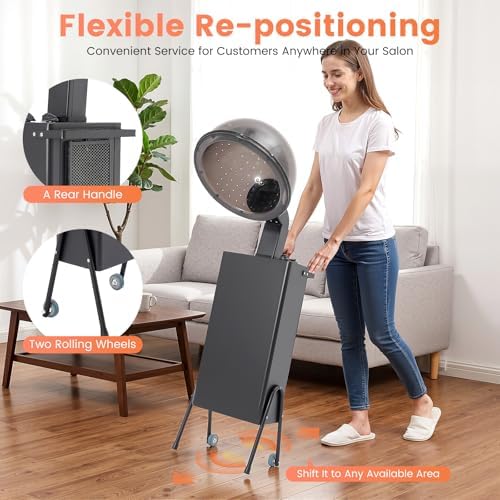 Hooded Hair Dryer, 1200W Professional Salon Hair Dryer with 60-Min Timer - Image 5