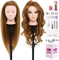 28" Mannequin Head with 80% Real Human Hair for Makeup Practice Head by NeverlandBeautyHealth