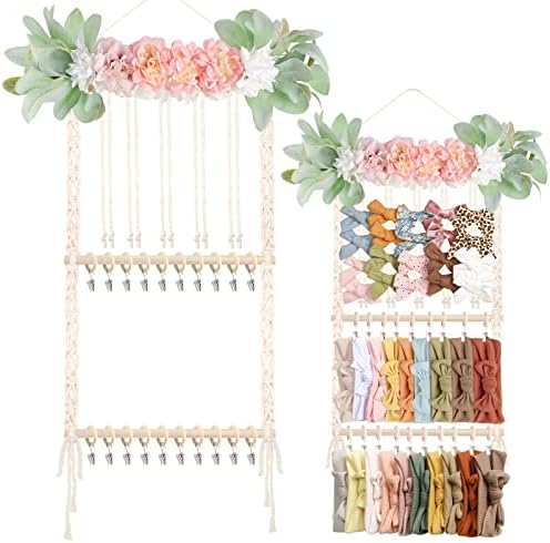 POVETIRE Headband Holder - Hair Bows Organizer & Display Storage Wall Hanging Decor for Baby Nursery & Toddler Girls Room by POVETIRE