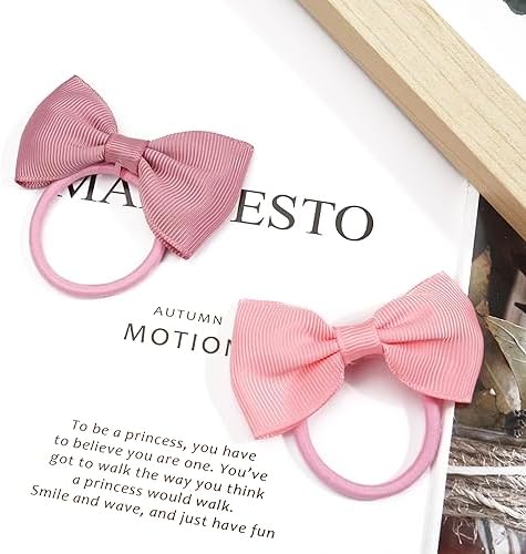 CÉLLOT Toddler Hair Accessories - 40pcs 2.75" Elastics Rubber Ribbon Bands, Bows for Baby Girls, Kids & Children, Pastel Colors - Image 7