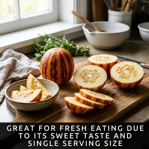 20 Rich Sweetness Melon Seeds | Miniature Striped Melon Seeds for Planting - Image 3