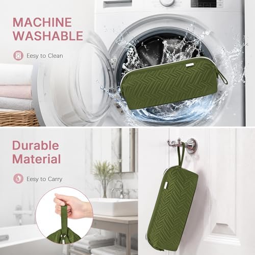 Leudes Hair Tools Travel Bag for Shark Flexstyle Carrying Case Portable Shark Hair Air Wrap Dryer Case Waterproof Dustproof Flat Curling Iron Travel Organizer (Army Green) - Image 3