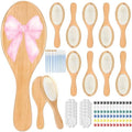 Meanplan 12 Set DIY Wooden Hairbrush to Painting Kit Bulk, Oval by Meanplan