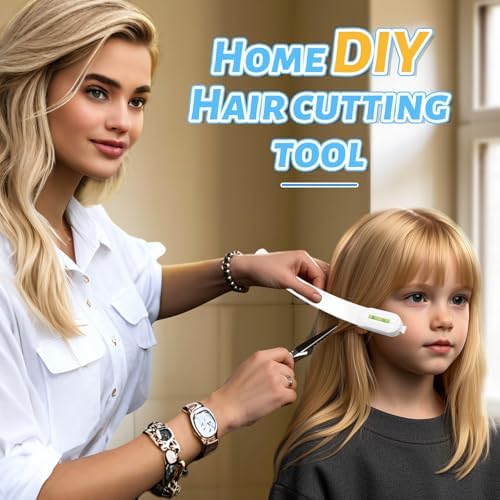 Professional Hair Styling Tools: DIY Layering and Trimming Kit with Clips, Guide for Bangs, Layers, Split Ends - Blue - Image 2