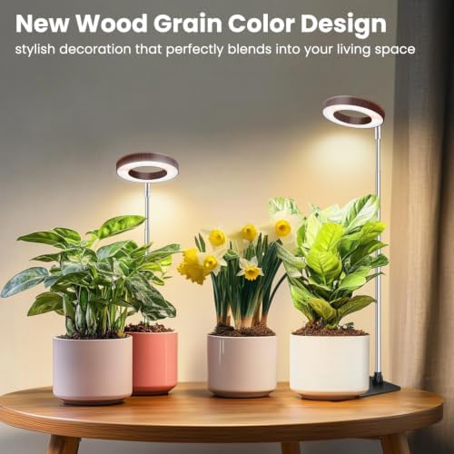 3.5in Grow Lights for Indoor Plants, Walnut Plant Light with Base - Image 7