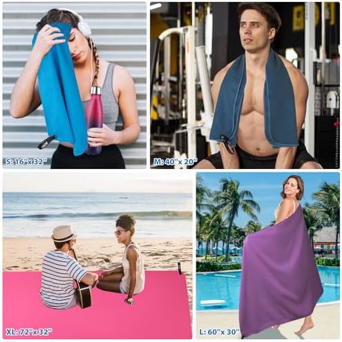 BOGI Microfiber Travel Sports Towel-Quick Dry Soft Lightweight Absorbent Compact for Camping Gym Beach Bath Yoga Backpacking (S:16''x32'',2Pcs-Black) - Image 5