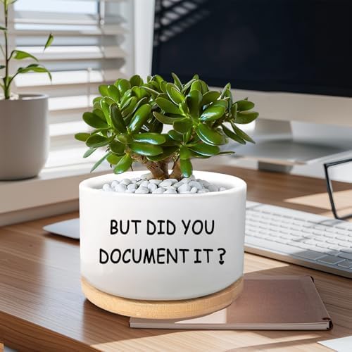 Office Desk Shelf Decor, Ceramic Succulent Plant Pot (Plants Not Included) - Image 4