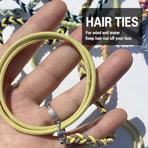 Hair Ties No Damage for Women, 25" Elastic No Tangle Spiral Hair Ties Ponytail Holders for Thick Long Hair Motorcycle Hair Accessories for Sports- Bike Riding Swim Skiing- 3 Pack Colorful - Image 3