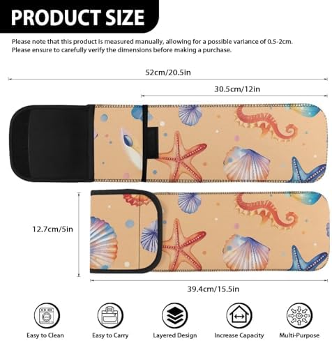 1 Piece Flat Iron Curling Wand Travel Cover Case Bag Curling Wand Travel Case Universal Curling Irons Cover Sleeve Flat Iron Case Heat Resistant Bag Starfish Shell - Image 5