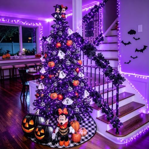 JMEXSUSS 99Ft Purple Halloween Lights, 300 LED Purple Christmas Lights - Image 4