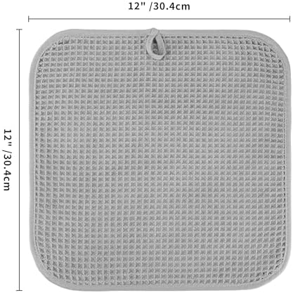 Microfiber Waffle Face Towels, 4 Pieces, Soft, Absorbent, Fast Drying, Lint Free 430 GSM (Silver) - Image 7