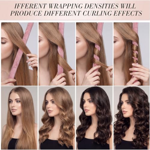obeoby Heatless Curls Overnight Set, No Heat Hair Curlers To Sleep In, Pink - Image 6