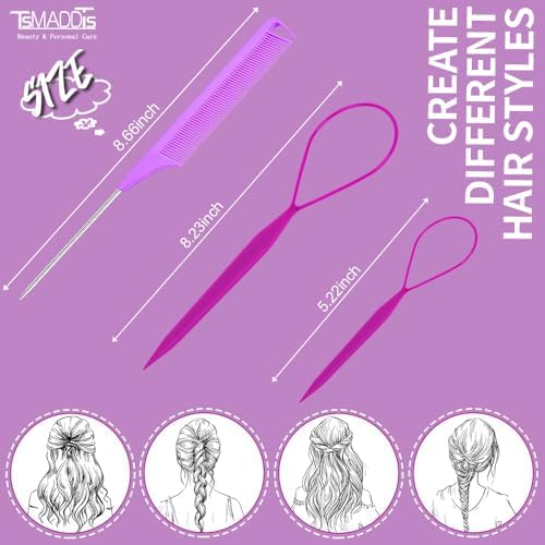 TsMADDTs Hair Loop Tool, French Braid Tool for Hair Styling, Daliy or Dance - Image 3