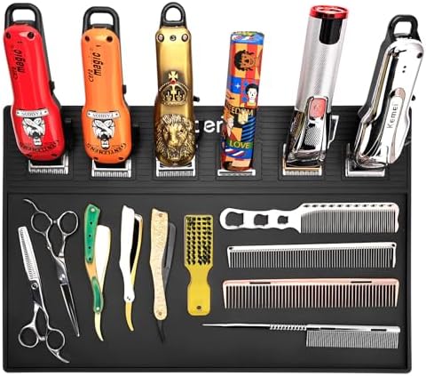 Magnetic Barber Mat with 6 Magnets - 19.3"x12.6" Non-Slip Tool Organizer for Clippers, Station Table Pad | Barber Mats for Grooming, Salon & Home Use - Image 2