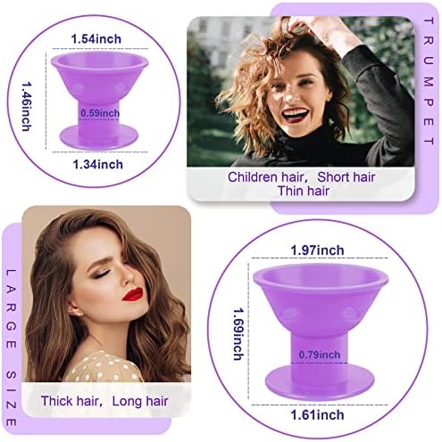 JANYUN 40Pcs Purple Hair Rollers,Silicone Heatless Curlers for Women Girl - Image 2