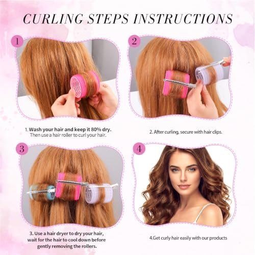 Obeoby 4 Sizes Hair Rollers, Heatless Curlers Set for Women Accessories Styling Tools for Long Short Fine Thick Hair Waves Volume Bangs Gifts (Colorful) - Image 3