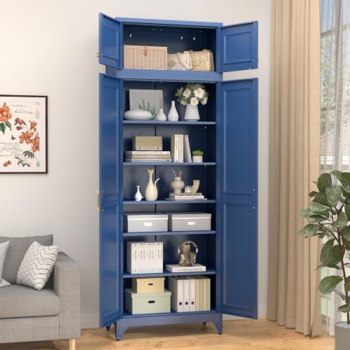 SteeLoong 90”Metal Pantry Storage Cabinet with Doors & 5 Adjustable Shelves - Image 6