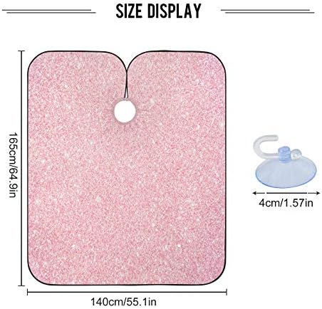 Blueangle Pink Glitter Texture Barber Cape Waterproof Salon Hairdresser Cape with Adjustable Snap Closure, Perfect for for Men Salon and Home Use - Image 3