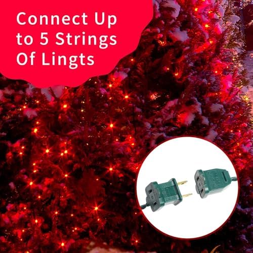 Ultra-Bright Connects End to End Red Christmas Mini Lights 100L 19.6Ft UL Listed Incandescent Bulb String Light Set for Indoor and Outdoor Holiday Garden Party Christmas Tree Garland Decor - Image 6