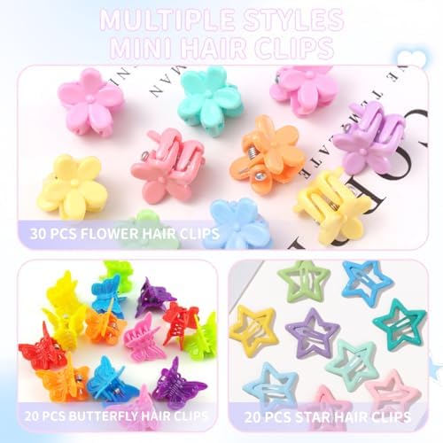 2076 pcs Hair Accessories for Girls Ponytail Holders Toddler Hair Ties with Mini Clip Hair Clips for Girls Rubber Bands Set - Image 3