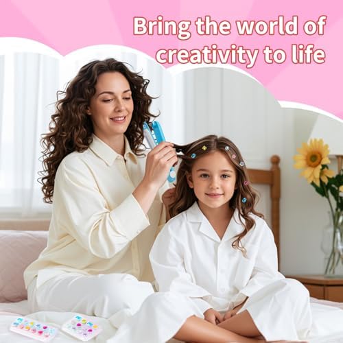 kidzkube Hair Gem Stamper Kit, Bling Hair Jewels for Girls Toys, Hair Styling Tool with Reusable Shining Diamonds, Birthday Gifts Toys for Girls Ages 3 4 5 6 8-12 - Image 2