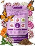 Wildflower Seeds – Monarch Cafe Milkweed Mix, 5 Heirloom Varieties 100% Native Milkweeds, 7,500+ Seeds (4oz) Covers 240-300 sq.ft., High Germination for Monarch Butterfly Garden by PLANTMEW