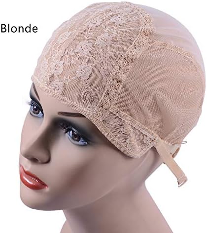 YANTAISIYU Double Lace Wig Caps for Making Wigs with Adjustable Strap on the Back Weaving Hairnets Swiss Lace Wig Cap (Blonde XL) - Image 6