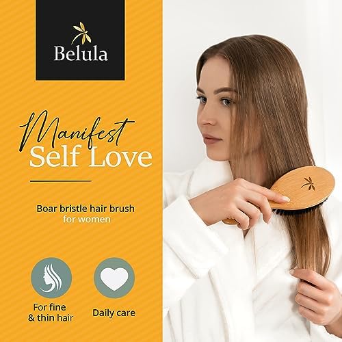 Belula 100% Boar Bristle Hair Brush Set, Large, for Thin & Fine Hair - Image 3