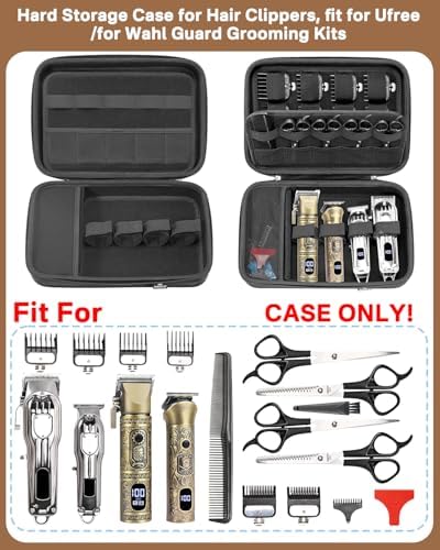 RAIACE Hard Travel Storage Case Compatible with Hair Clippers, Carrying Bag for Hair Cutting Barber Supplies, fit for Ufree/for Wahl Guard Grooming Kits. -Black - Image 2