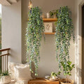 Artificial Hanging Plant 2 Pcs Faux Plant Ivy Vine Faux Eucalyptus Vines Fake Potted Greenery for Wall Living Room Home Shelf Office Bathroom Outdoor Indoor Decor (Type 2) by Yarmare