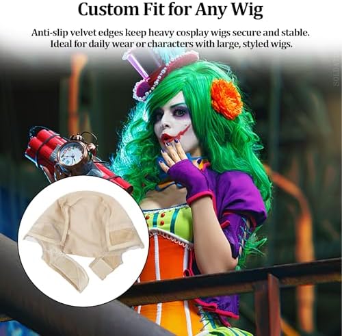 Lace Wig Cap for Women,Non-Slip Wig Cap with Velvet Grip Band, 4x5 Transparent Lace Front Glueless Wig Gripper for Keeping Wigs，Adjustable Elastic Headband（Nude） - Image 6