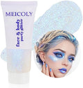 MEICOLY Sparkling Blue Body Glitter,Halloween Face Glitter,Color Changing Hair Glitter Gel for Body,Face,Hair,Lip,Eye,Long Lasting Sequins Glitter Face Paint,Festival Party Glitter Makeup,50ml by MEICOLY