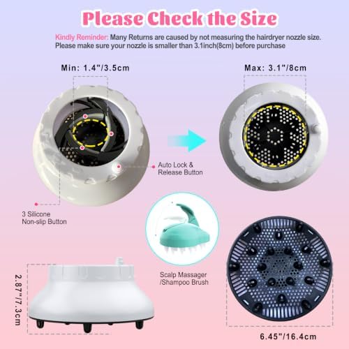 Universal Hair Diffuser Attachment for 1.4"-3.1" Blow Dryer Nozzles - Image 6