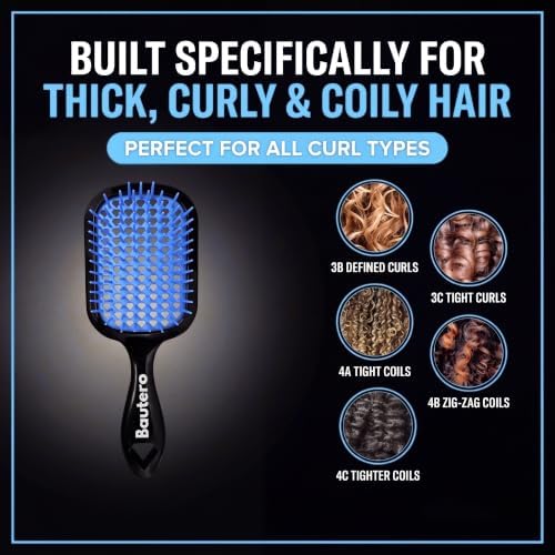Bautero Detangling Brush for Curly Hair – Detangler Brush for Thick 4C Hair - Image 2