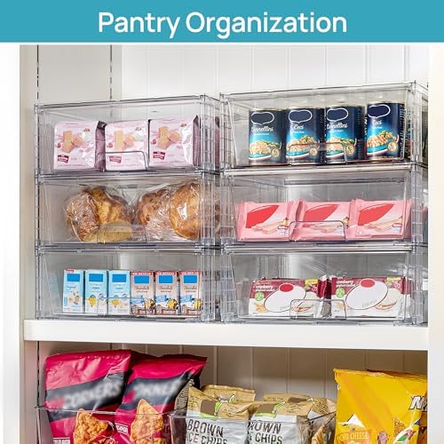 Vtopmart 2 Pack Large Clear Stackable Plastic Storage Drawers for Closet - Image 5