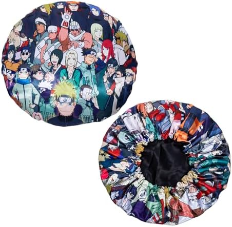 Silky Design Large Anime Bonnet with Elastic Soft Band Adjustable for Women and Men, Comfortable Satin Fabric, HXH Troupe by CrownLimitedSupply