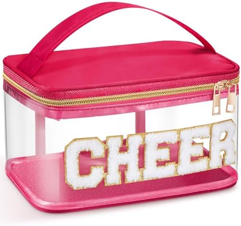 Geetery Medicine Pill Bag Clear Cosmetic Makeup Bag with Zipper Hot Pink by Geetery