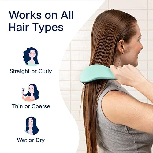 Crave Naturals Glide Thru Detangling Hairbrush that Glides Through Tangles For Wet, Dry and Damaged Hair - Gentle Detangler Styling Tool for Adults, Kids, Men and Women - 7.5 x 3 in, Turquoise - Image 4